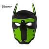Soft Elastic Cosplay Mask Full Head Dog for Adult Role Play, Neoprene Animal Breathable Pet Party with Removable Mouth And Foldable Ears, Puppy