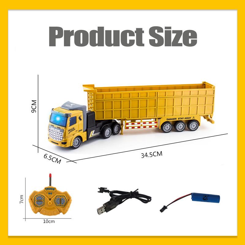 Rc Cars Truck Heavy-Duty Dump Transporter Engineering Vehicle Model Vehicle Remote Control Trailer Car Toys 1:48 Boy Toy Gift