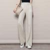 111% linen wide-leg pants women's summer thin loose casual pants high-waisted straight trousers cotton and linen old money pants