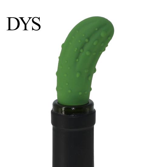 Wine Cork Silicone Stopper Resealable Flexible Long Term Use No Odor Wear-resistant Good Bottle Plug Sealing Performance Cucumber Shape Beer Champagne
