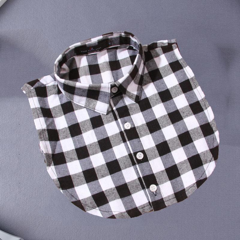 Plaid Fake Collar Female Ladies Detachable Collars For Women Detachable Lapel Shirt False Collars Woman False Blouse Neckwear