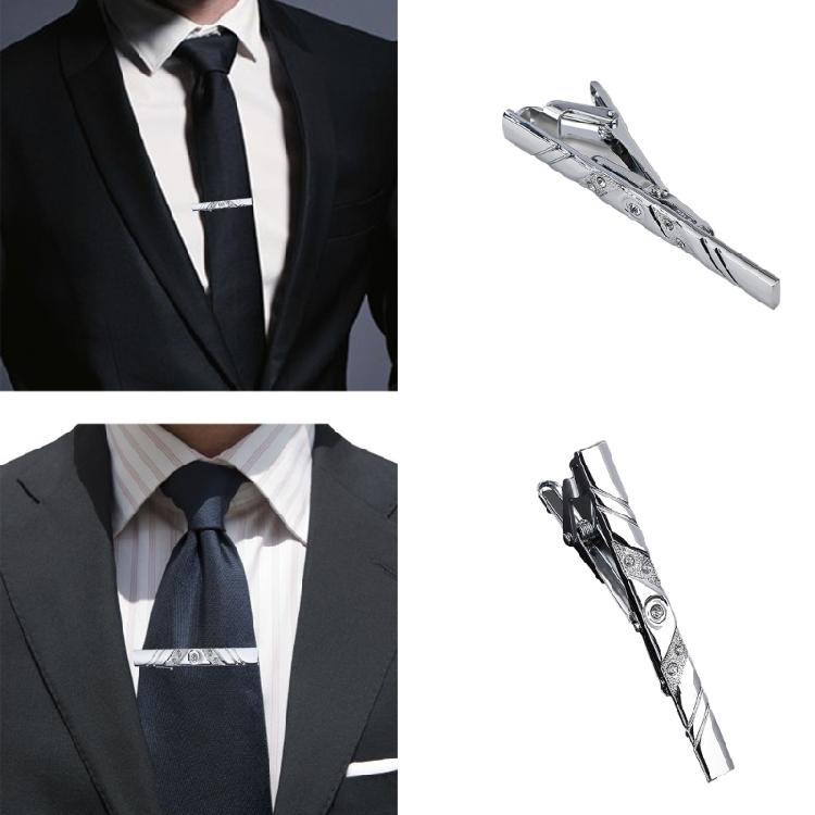 Gentlemen Tie Clip Wedding Party Blouses Jewelry Diamond Crystal Tie Bar Clip