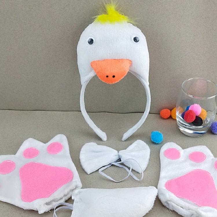 Cartoon-Enten-Gänse-Stirnbänder Tier-Schwanz-Kragen Haarreif für Kinder-Shows