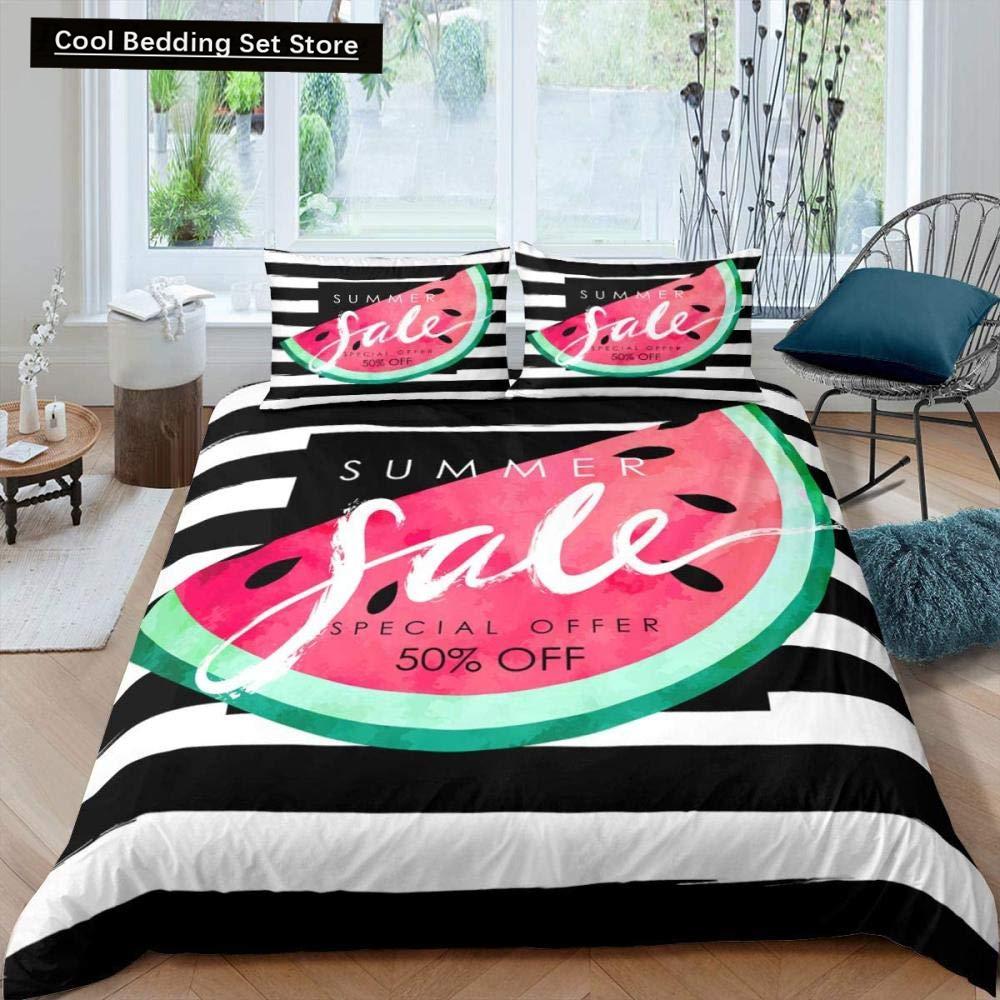 Lemon Fruit King Queen Duvet Cover Summer Cartoon Vegetable Plant Bedding Set for Kids Teens Adults Papaya Polyester Quilt Cover