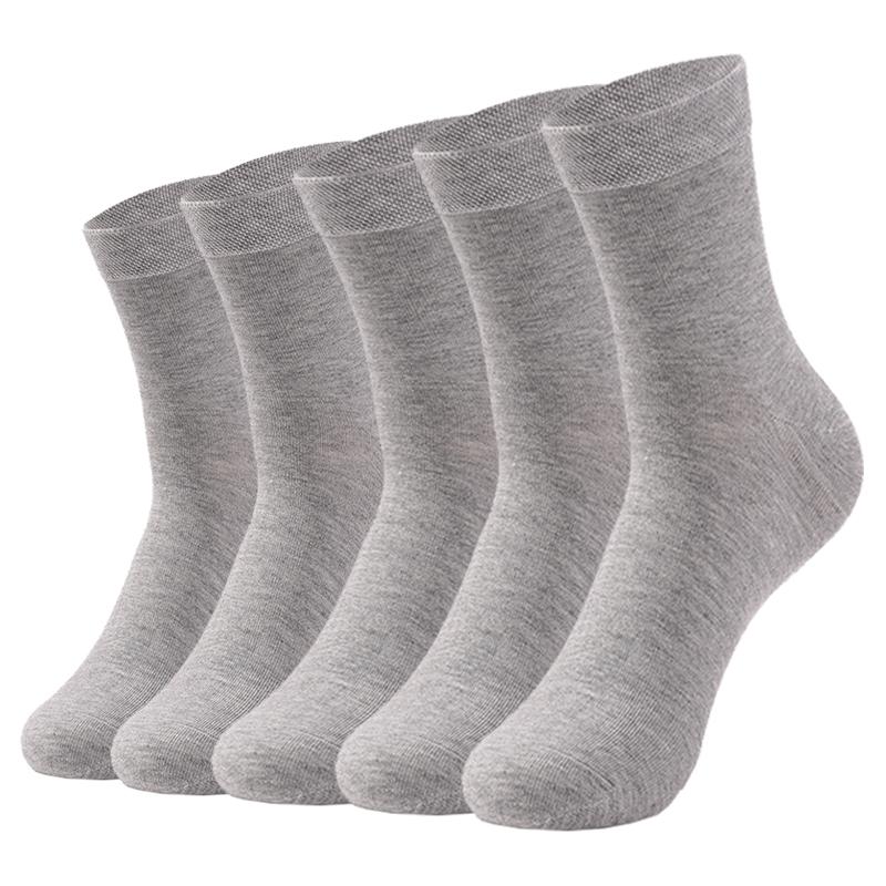 5 Pairs Pure Color High Quality Women and Men Cotton Socks Soft Breathable Antibacterial Black Business Men Socks