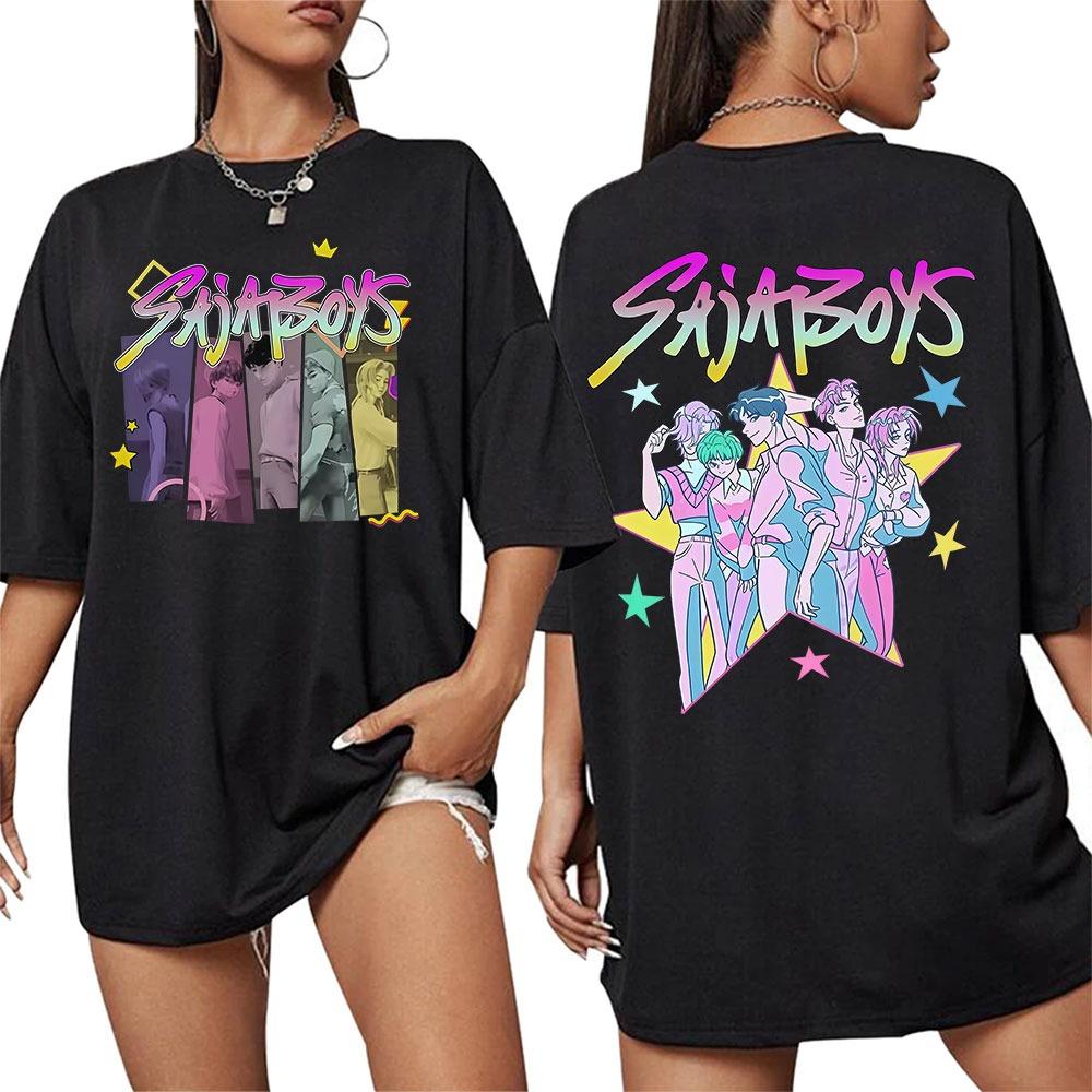 K-pop Demon Hunters Rumi Mira Zpey 2025 Film Graphic T-Shirt Men Women Harajuku High Quality Oversized Cotton T Shirt Streetwear
