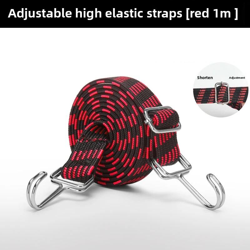1M/2M/3M Motorcycle Elastic Rubber Luggage Rope with Cord Hooks Bike Roof Rack Strap Auto Fixed Band Tie Car Accessories