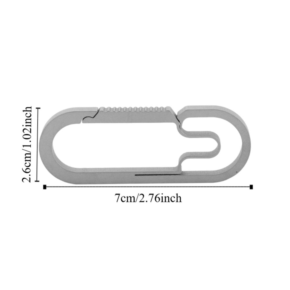 Silver Titanium Keychain Heavy Duty Titanium Carabiner Durable Split Ring Chain Everyday Carry