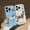 Embroidered Dachshund Tag for Apple 17/16 Mobile Phone Case IP15/14plus Leather Pattern 13 Cute 12 Cartoon