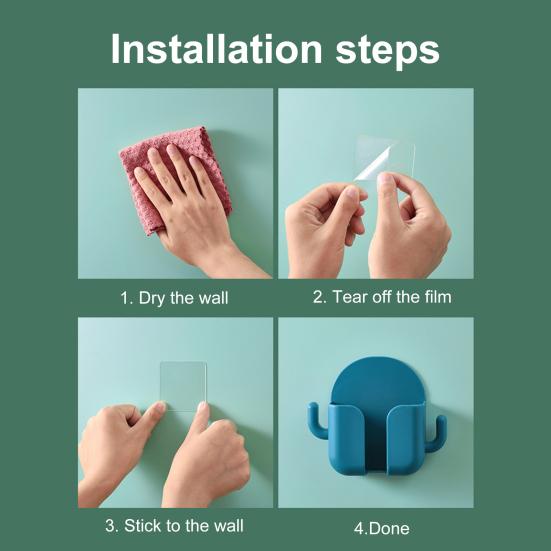 Soporte de control remoto para montaje en pared, autoadhesivo, ABS, sin taladros, fácil de instalar, soporte de carga para teléfono móvil para el hogar