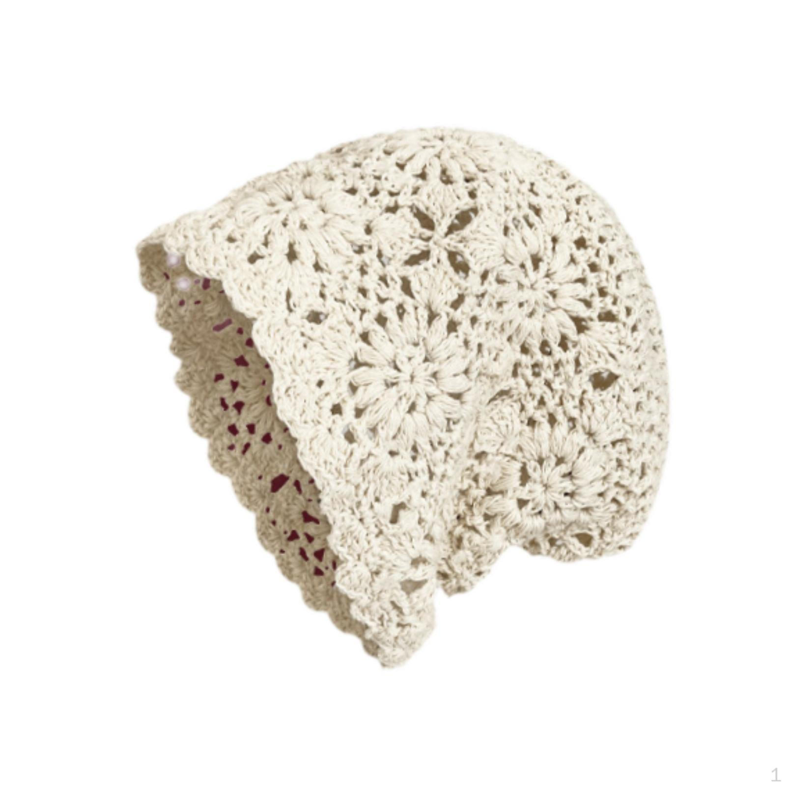 

Летняя шапка-бини, связанная крючком, для путешествий, покупок на пляже Beige