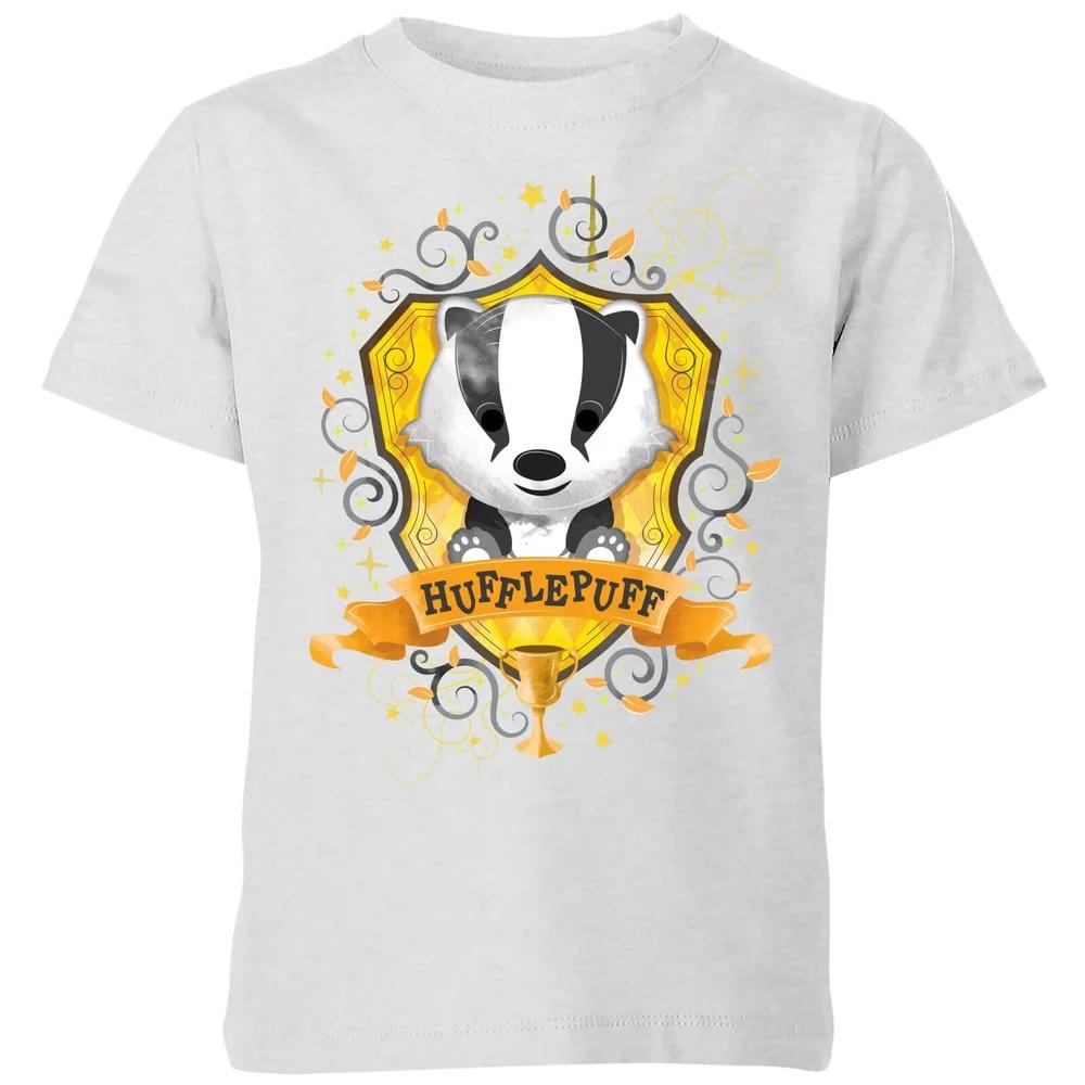 Harry Potter Kids Hufflepuff Crest Kids  T-Shirt - Grey - 3-4 Years 150