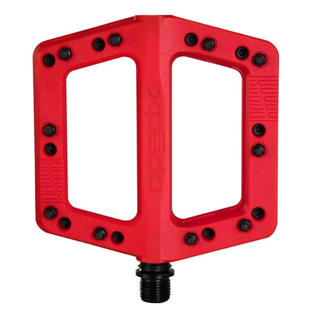 

XPEDO FELIX Bicycle Pedals and Right for Mountain and Road Nylon Chromoly XMX29NC0RD (Left Set) Bikes, Flat, Lightweight, Body, Spindle, Red,