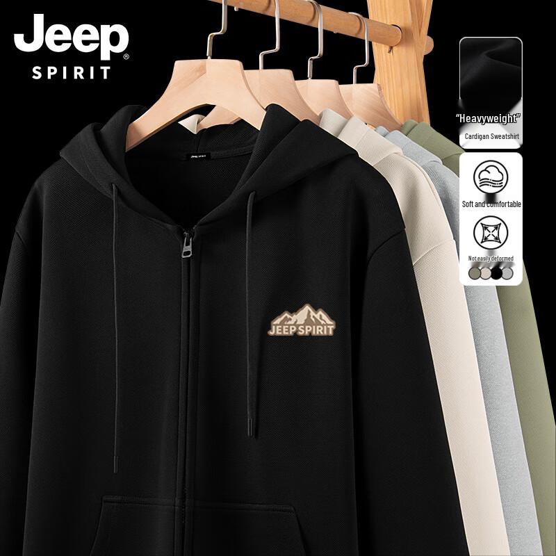 

JEEP SPIRIT Men s Hooded Full-Zip Sweatshirt Jacket 3XL