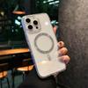 Luxury Glitter Magsafe Wireless Charge Case for iPhone 16 15 14 13 12 Pro Max Plus Magnetic Plating Clear Hard Back Cover