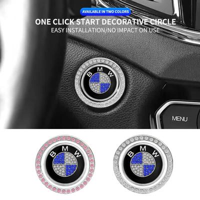 Auto Ein-Klick Motor Start Stopp Schalter Knopf Abdeckung Zündknopf Aufkleber für E46 E60 E39 F25 F35 F20 X1 X2 X3 X4 X5 X6 X7