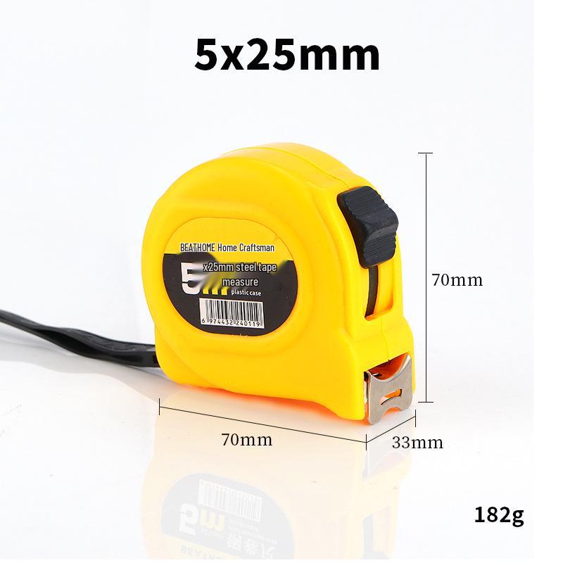 Yellow Steel Tape Measure - 3m, 5m, 7.5m Lengths, 19mm Width, Metric, Cross-Border.