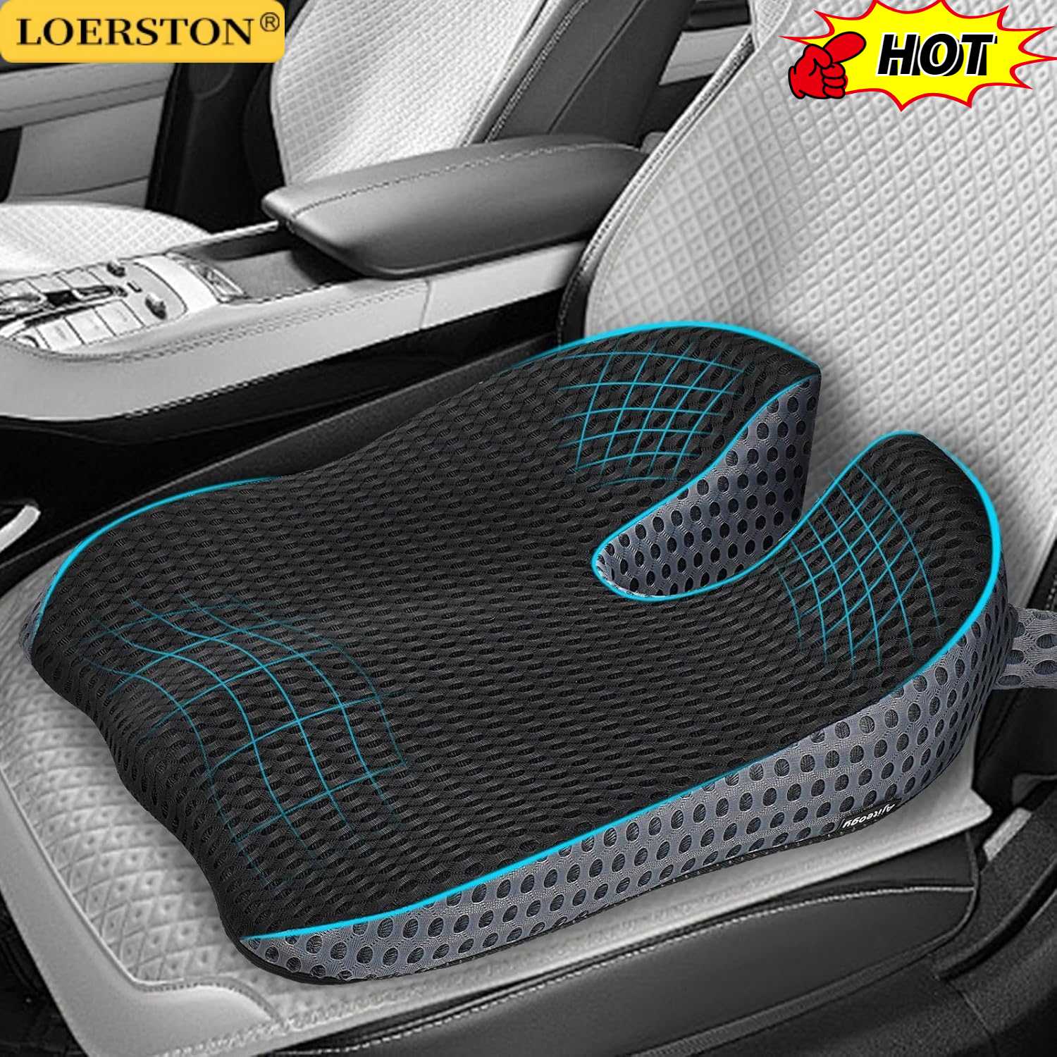 

Car Seat Cushion Memory Foam Car Booster Seat Cushion Comfort Breathable Mesh Seat Pad for Car Seats with Adjustable Straps PU&Four Seasons чёрный