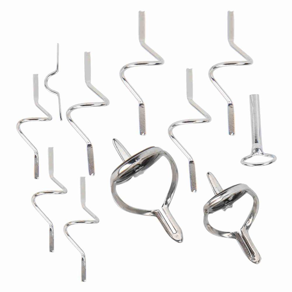 11PCS Stainless Steel Fly Fishing Guide Set Lightweight Fishing Rod Guides Kit Rod Building