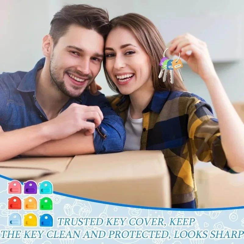 20Pcs Elastic Key Identifiers Protector Key Toppers Cover Soft Rubber Colored Key Caps Covers Diy Accessories