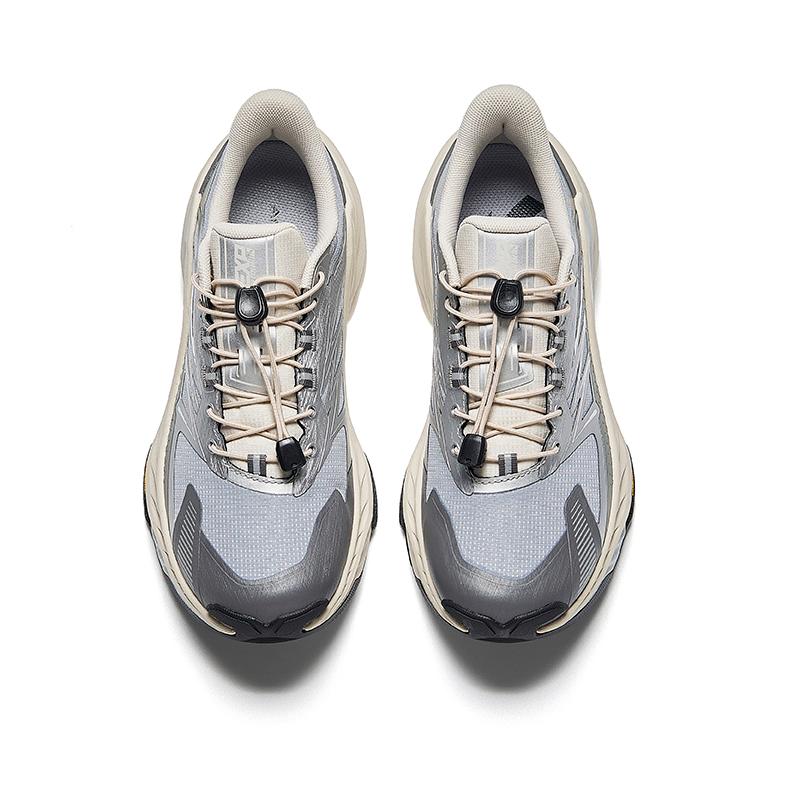 Anta Explore Trendy Comfortable Slip Resistant Durable Low Top Casual Running Shoes Women sneaker Gray White Silver 922445587-4