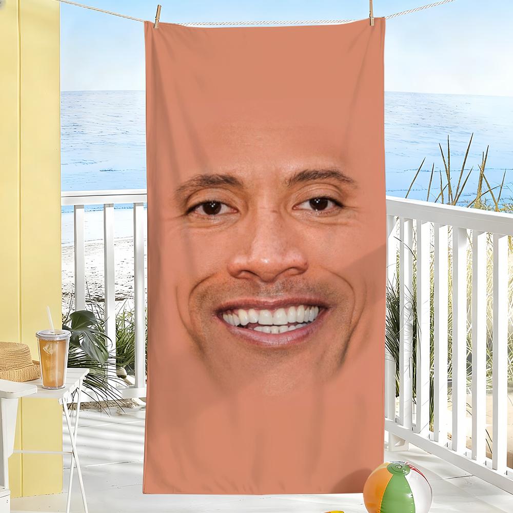 

D-Dwayne-Johnson-S Funny The Rock Towel Soft Pool Gift For Travel Gym Shower Camping Quick Dry Sports Large Beach Towels W40*H60(CM)