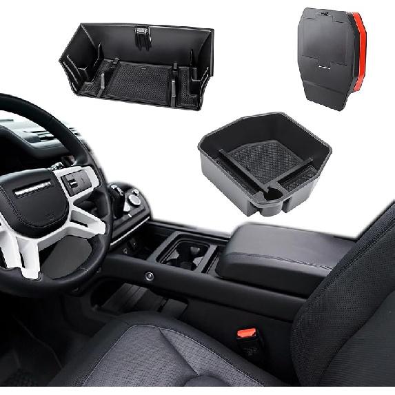 Center Console Organizer Compatible With -2024 Land Rover Defender Armrest Storage Box And Armrest Hidden Tray Middle Console Organizer Interior