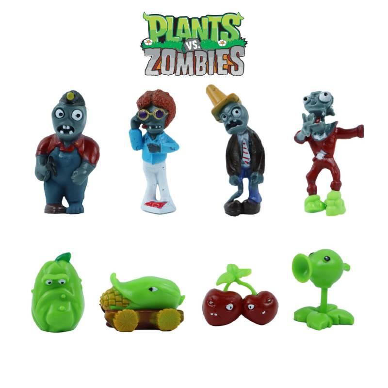 Plant Vs. Zombie Birthday Cake Decoration Peashooter Bomb Cherry Iron Bucket Zombie Cake Ornament
