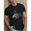 [unisex's Skeleton Fish Tee] Unisex's Summer Casual T-Shirt - Unique Skeleton Fish Design, Breathable, Round Neck, Machine Washable
