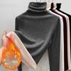 Women's Slimming Plush Collar Long Sleeve Base Layer T-Shirt - Versatile Autumn/Winter Undershirt