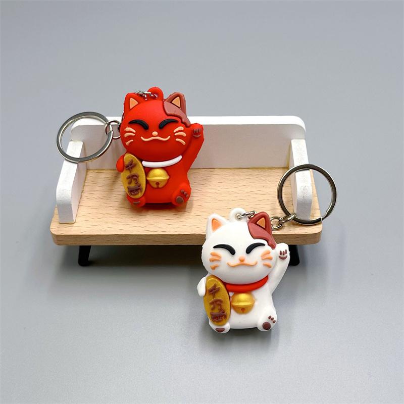 Creative Cute Lucky Cat Keychain Pendant Fashion Funny Lucky Cat Keyring Exquisite Backpack Decoration Accessories Gifts