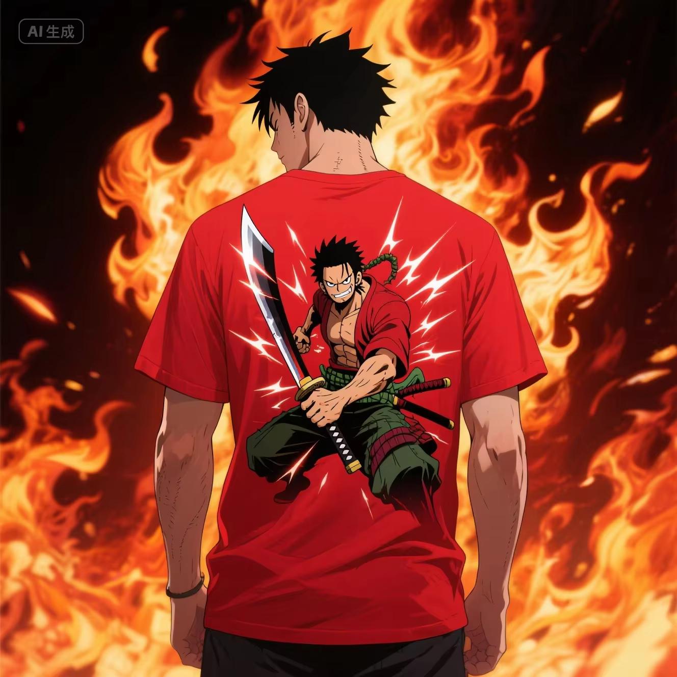 

2026 new The popular anime One Piece has collaborated with Sora to launch mens and womens cotton crewneck Tshirts 4XL