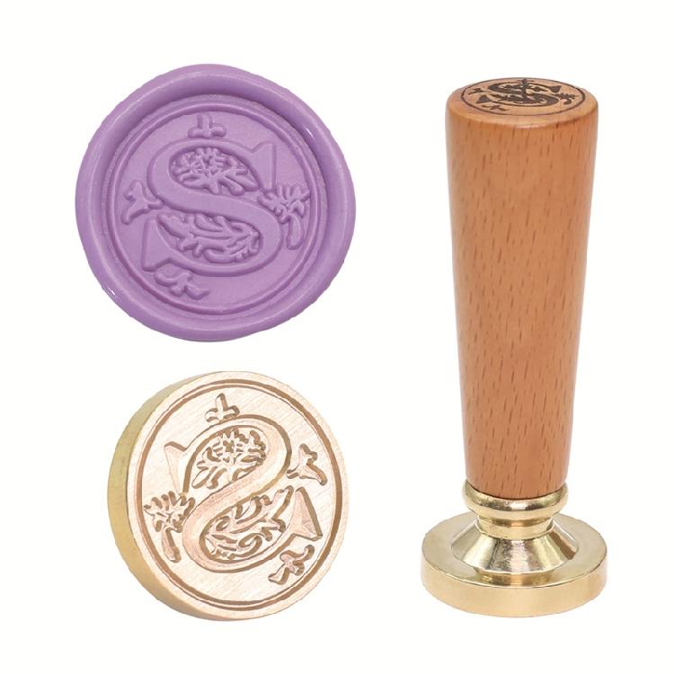 Brass Wax Seal Stamp Ergonomic Wood Handle for Personalizing Stationery and Card Making 1PC