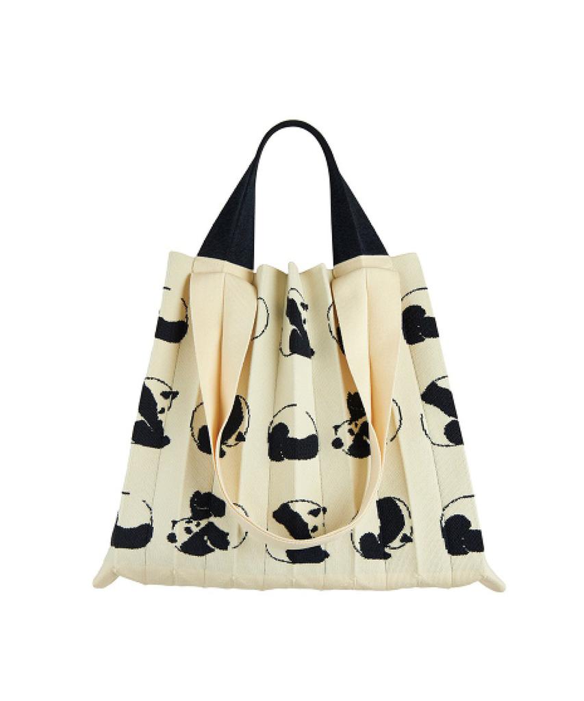 Pleatsmama [Panda Edition] Two-Way Shopper Bag Rolling Panda