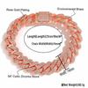 European-American Men's 14mm Zircon Cuban Chain Hip Hop Necklace