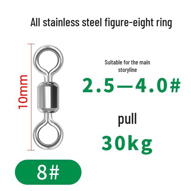 Stainless Steel High-Speed Figure Eight Ring Fishing Swivel Connector