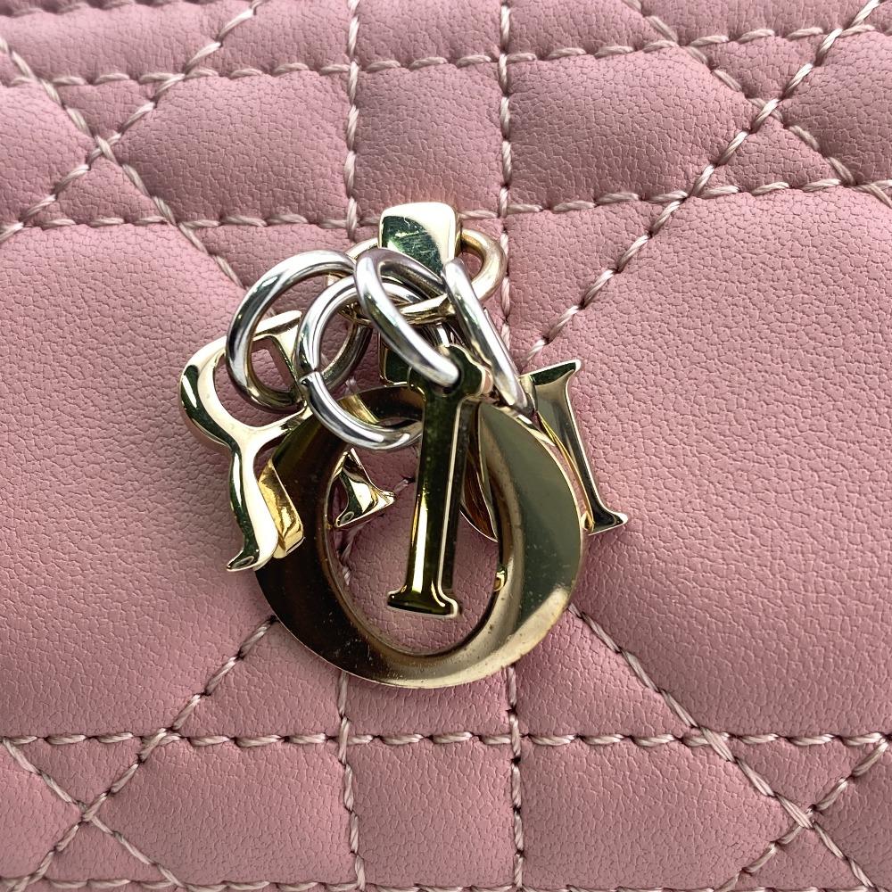 Dior S0983ONMJ 4-stitch quilting My Dior Aster lambskin Canage Key holder  pink lambskin Used