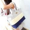 Women Stripe Canvas Handbag Summer Beach Shoulder Bags Messenger Tote Hand Bag