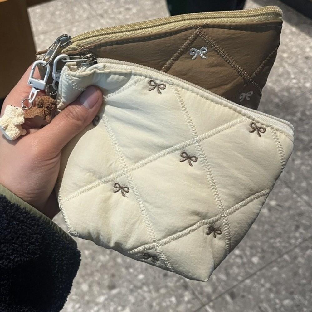 with Zipper Makeup Bag Cute Bow Jewelry Storage Bag Creative Cosmetic Bag  Daily Use