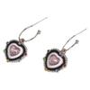 New Chinese sweet and cool wind dripping oil love earrings women's niche design light luxury exquisite atmosphere retro peach heart earrings