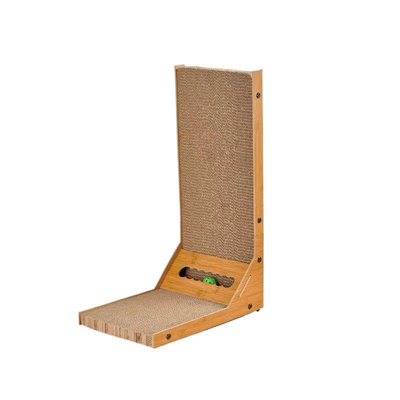 L-Shaped Wear-Resistant Cat Scratching Board with Corrugated Cardboard - No Shedding