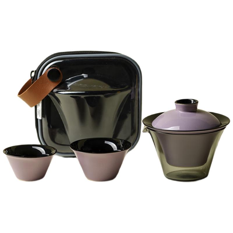 Woding Portable Travel Tea Set - 1 Pot, 2 Cups