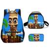 Popolare Novità Cartone Animato Cool tungtungtung Stampa 3D Set da 3 Pezzi Zaini Scolastici per Studenti Zaino per Laptop Borsa a Tracolla Borsa Pranzo Astuccio