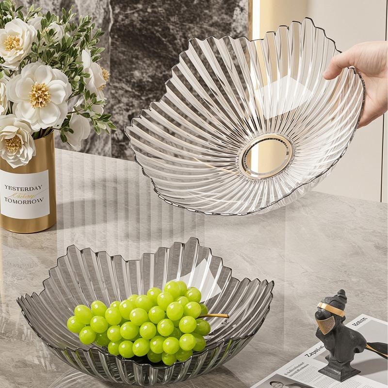 Luxury Vertical Ribbed Flower-Shaped Fruit Bowl