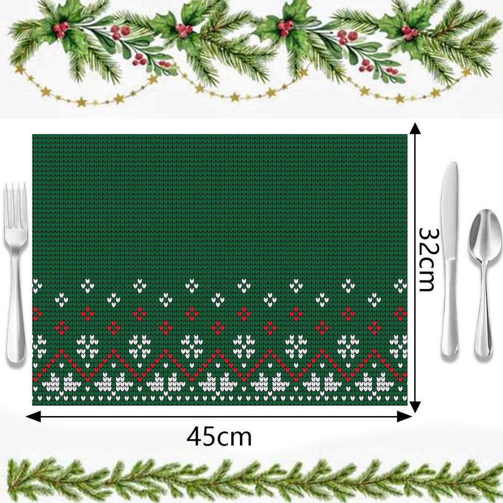 Autumn & Winter Imitation Linen Placemats: Heat-Resistant, Festive Decor for Christmas Parties