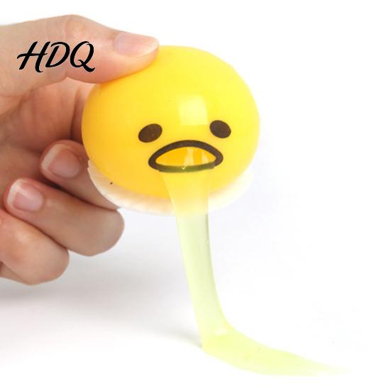 Relaxation Desk Toy Stress Relief Vomiting Yolk Toy, Cartoon Egg Squeeze Student Sensory Hand Exercise Ball Fidget