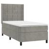 Lit avec sommier et matelas - Maison Exclusive - Velours gris clair - 90x200 cm - Tête de lit réglable