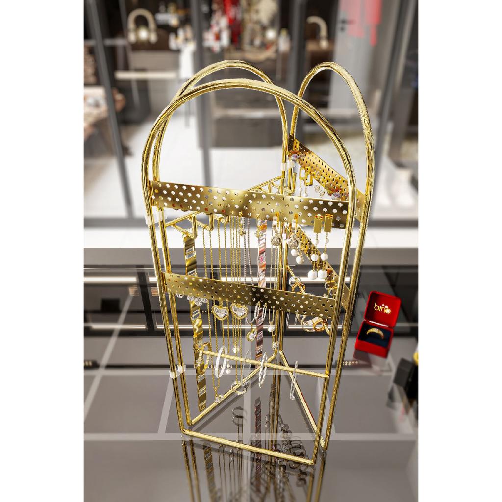 Organizer Jewelry Makeup Organizer Makeup Box Decorative Oval Jewelry Stand Necklace Ring Earring Holder