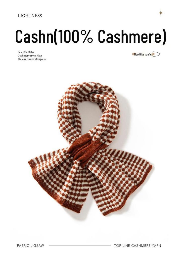 Women's 100% Pure Cashmere Plaid Scarf - Warm, Versatile, Fashionable for Autumn/Winter