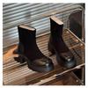 Faionable Retro Chunky Platform Boots Women's Punk Ankle Boots Leather Autumn Winter Warm Waterproof Rubber Booties Shoes